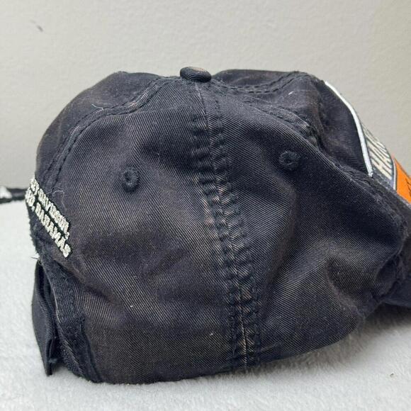 Harley-Davidson VTG Black Cap Embroidered Patch Big Logo Washed Biker Moto Y2K - Picture 11 of 12
